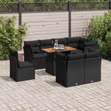  9-dijelni set vrtnih sofa s jastucima od poliratana u