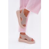 Boto Beige Platform Sandals for Women Kavira | shoptok.hr