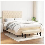 vidaXL Krevet s oprugama i madracem krem 140 x 190 cm od tkanine | shoptok.hr