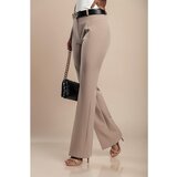 Fenzy Elegantne Dolge Hlače Z Ravnimi Hlačnicami, Kamelja | Shoptok.si