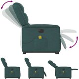 vidaXL Električni masažni naslonjač na podizanje tkanina tamnozeleni | shoptok.hr
