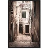  Slika - Retro Alley (1 Part) Vertical 80x120 U crnom drvenom okviru | shoptok.hr