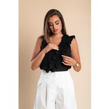 Fenzy Top Z Volančki, Črn | Shoptok.si