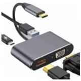 Stars Solutions Adapter USB-C na HDMI/VGA/USB/PD sivi | ePonuda.com