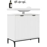 vidaXL Kopalniška omara za umivalnik z vrati Bela 60.5 x 33.5 x 61 cm | Shoptok.si