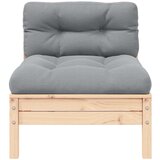  Srednja vrtna sofa sa sivim jastucima od masivne borovine | Eponuda.com
