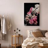  Slika - Peony Charm (1-part) - Colorful Bouquet on Black Background 60x90 | shoptok.hr