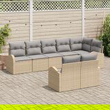  Vrtni kavč set 8 delni z blazinami bež poly ratan, (22091796) | Shoptok.si