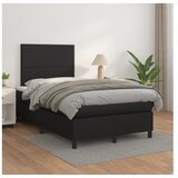  Box spring postelja z vzmetnico črna 120x200 cm umetno usnje | Shoptok.si
