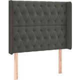 Maison Chic Vzglavna omarica - Nočna omarica - Posteljna omarica z ušesi temno sivo 103x16x118/128 cm žamet, (21708831) Cene