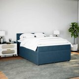  s oprugama i madracem plavi 140x190 cm baršunasti | shoptok.hr