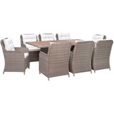 Poli 3057801 9 Piece Outdoor Dining Set with Cushions Poly Rattan Brown (4x44148+310143) Cijene