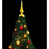  Umjetno osvijetljeno božićno drvce s kuglicama zeleno 210 cm | Eponuda.com