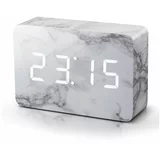 Gingko budilica s bijelim led zaslonom u mramorovom dekoru brick click clock