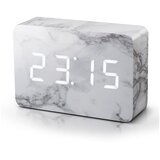 Gingko siva budilka v marmornem dekorju z belim LED zaslonom Brick Click Clock Cene