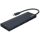 USB-C - HDMI mini dock, 2x HDMI 2x USB A, 2x USB-C, PD up - 100W