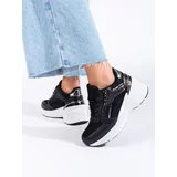SHELOVET thick-soled sneakers black