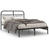 Metalni okvir za krevet s uzglavljem crni 140x200 cm | shoptok.hr