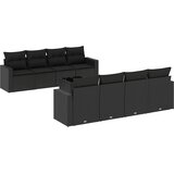  9-dijelni set vrtnih sofa s jastucima crni od poliratana | shoptok.hr