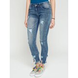 Jack Berry Jeans with tears and decorative zipper blue | Shoptok.si