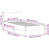 vidaXL Posteljni okvir brez vzmetnice 90x200 cm trdna borovina | Shoptok.si