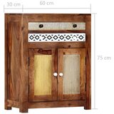  Bočni ormarić 60 x 30 x 75 cm od masivnog drva šišama | shoptok.hr