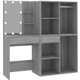  Toaletna mizica z omaricami siv sonoma inženirski les, (20909162) | Shoptok.si