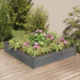 vidaXL povišena vrtna gredica s oblogom siva 120x120x25 cm od jelovine
