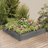 vidaXL Vrtna visoka greda s podlogo siva 120x120x25 cm trden les jelke | Shoptok.si