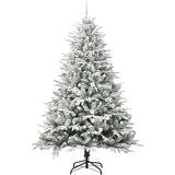 vidaXL Umjetna predsvetljena božićna jelka s kompletom kroglica Zelena | Shoptok.si