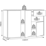 MID.YOU Komoda Salia B100, Bela, Barva Hrasta | Shoptok.si