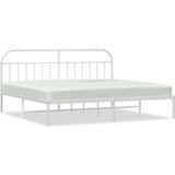 Metalni okvir za krevet s uzglavljem bijeli 200x200 cm | shoptok.hr