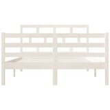  Posteljni okvir bel iz trdnega lesa 135x190 cm 4FT6, (20646132) | Shoptok.si