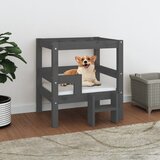  Krevet za pse sivi 55,5x53,5x60 cm od masivne borovine | shoptok.hr