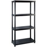 Police Regal s policami 4-nadstropni črn 122x30,5x130 cm plastika, (5000212995) | Shoptok.si
