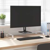  Stalak za monitor bijeli 80x35x8 cm kaljeno staklo i metal | shoptok.hr