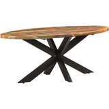 vidaXL blagovaonski stol ovalni 200x100x75 cm masivno obnovljeno drvo | shoptok.hr