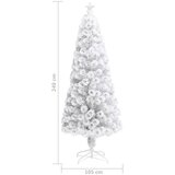  Umjetno osvijetljeno božićno drvce bijelo 240 cm optička vlakna | shoptok.hr