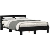  Crni okvir kreveta Crni hrast Drvo 140 x 190 cm Izdržljiv | shoptok.hr