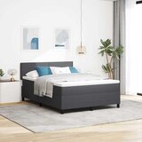  LED Box Spring Krevet Tamno siva i bijela 140 x 190 cm | shoptok.hr