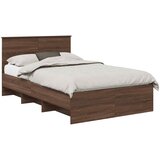  Krevetna konstrukcija s uzglavljem Smeđi hrast 120 x 123 cm | shoptok.hr