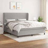  Box spring postelja z vzmetnico svetlo siva 160x200 cm žamet, (20930166) | Shoptok.si