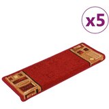  Otirači za stepenice samoljepljivi 5 kom 65x21x4 cm crveni | shoptok.hr