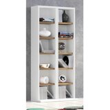 MID.YOU REGAL ZA CD-JE 42/91,8/20 cm bela, medeni hrast | Shoptok.si