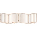 vidaXL Ograda za pse z vrati zložljiva 4 paneli 320 cm topolovina | Shoptok.si