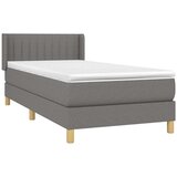  Krevet s oprugama i madracem tamnosivi 90x200 cm od tkanine | shoptok.hr