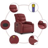  Masažni naslonjač na podizanje od umjetne kože crvena boja vina | shoptok.hr