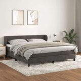  Box spring postelja z vzmetnico temno siva 160x200 cm žamet, (20790126) Cene
