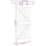  Klizna vrata NARVIK Prirodna i crna 85 x 210 cm (152,5 cm) | Eponuda.com