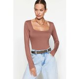 Trendyol Mink Square Collar Premium Knitted Body with Snap Snap fastener Cene'.'